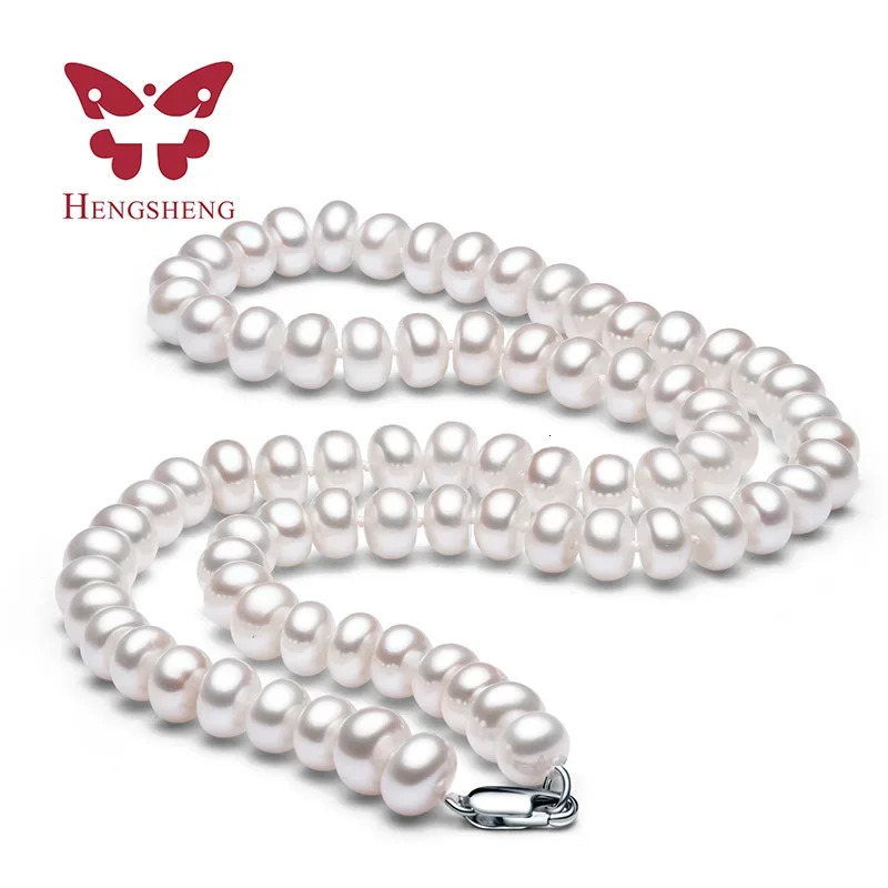 White Natural Freshwater Pearl Necklace For Women 8-9mm Necklace Beads Jewelry 40cm/45cm/50cm Length Necklace Fashion Jewelry 250222