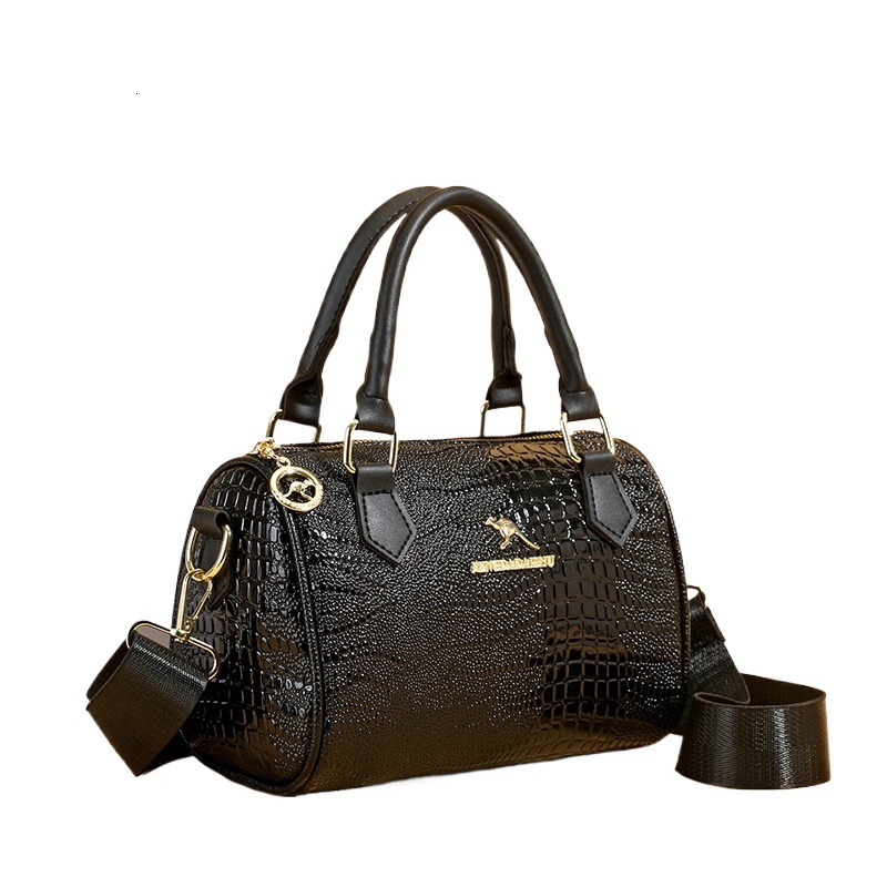 Small Handbag Women's Fashion Shoulder Crossbody Bag Solid Color Black