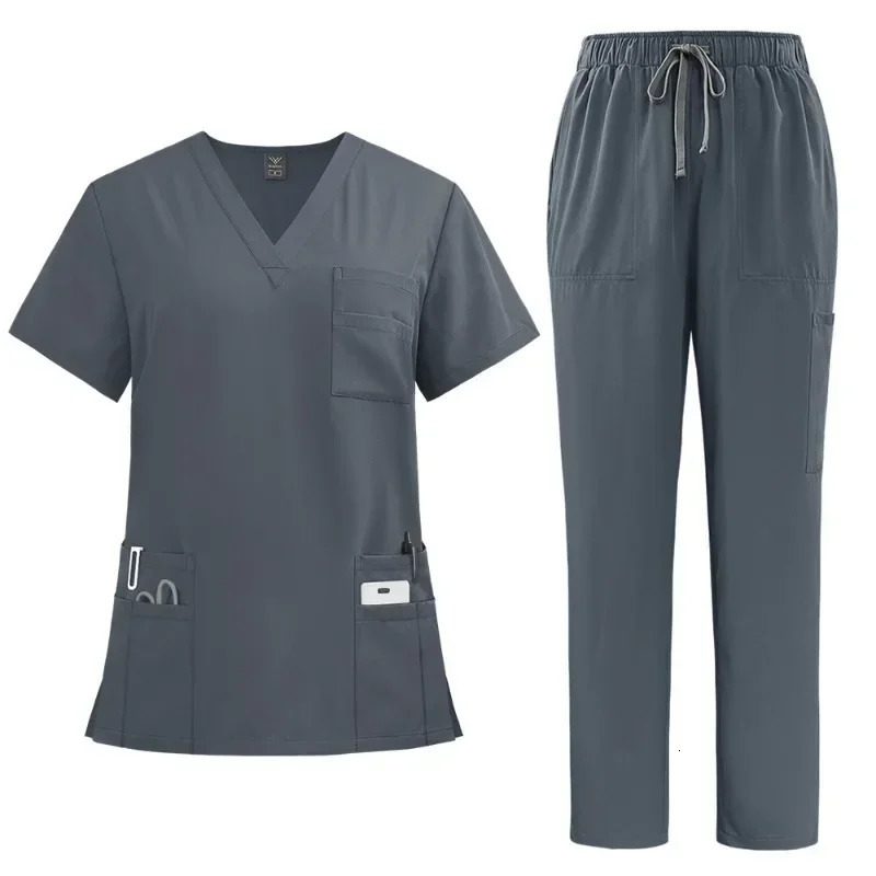 Unisex Uniforms Men Women Nursing Clothes Beauty Costume Nurse Scrubs Sets Doctor Dentist Workwear Clinical Tops Pants 250225