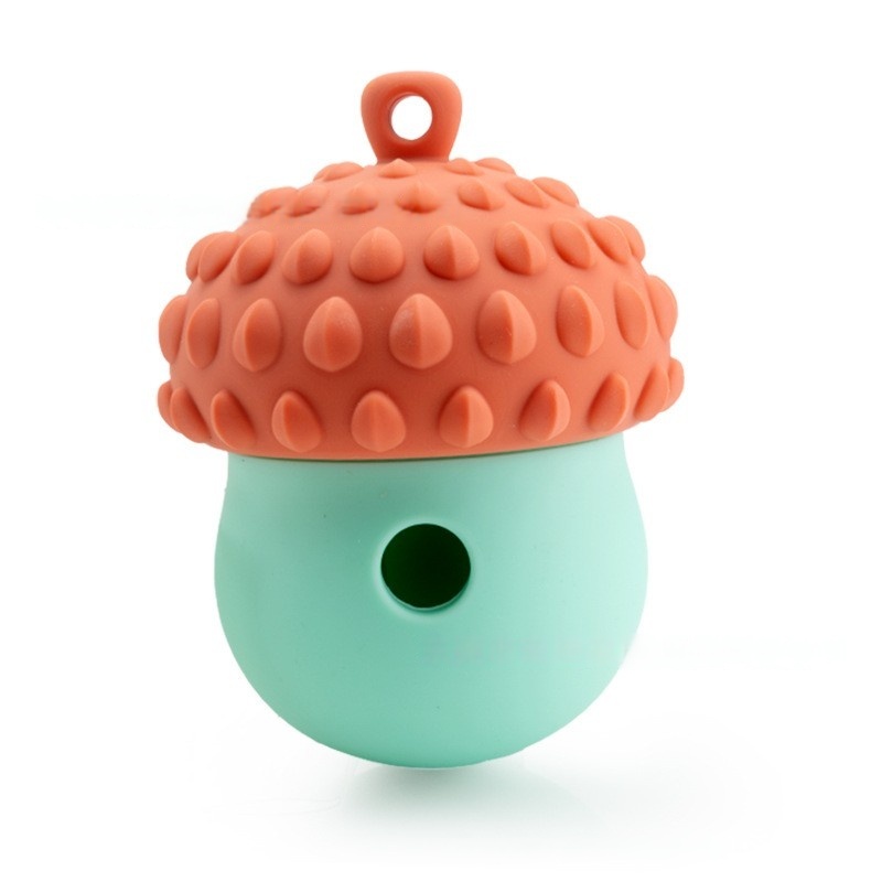 Silicone puzzle leak food hiding device for dogs, berry rocket shaped dog for relieving boredom, licking and grinding teeth