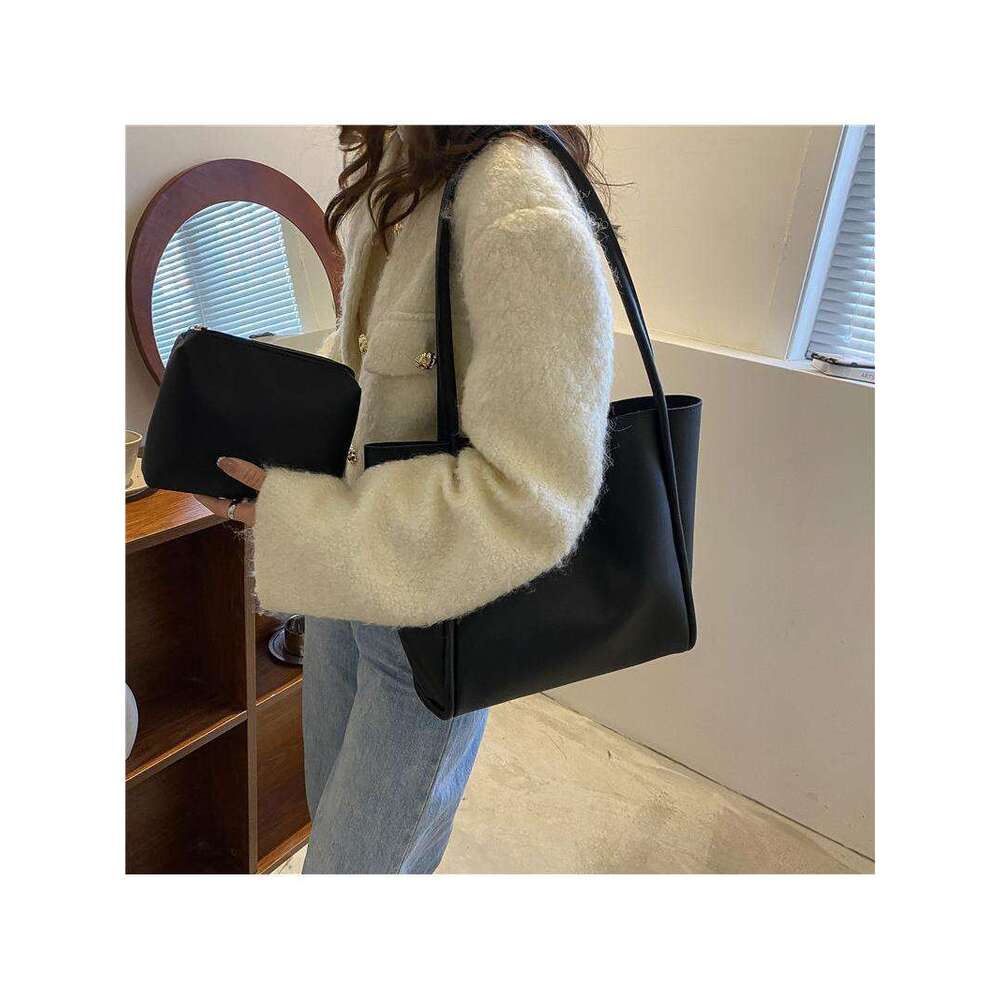 Women's Bags Korean Version Solid Color Mother And Child New Women's Simple Hand-Held Tote Large Capacity Spring Fashion Shoulder Bag