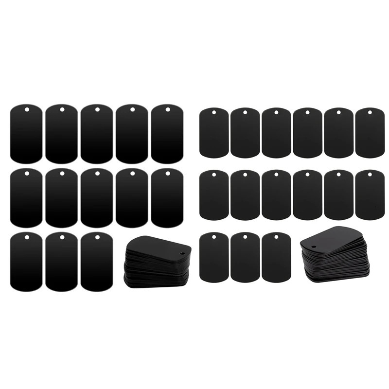 50 Pcs Metal Stamping Blanks Black For Stamping Engraving Blanks Aluminum Stamping Blanks Keychain Blank Dog Tag Easy Install 250221