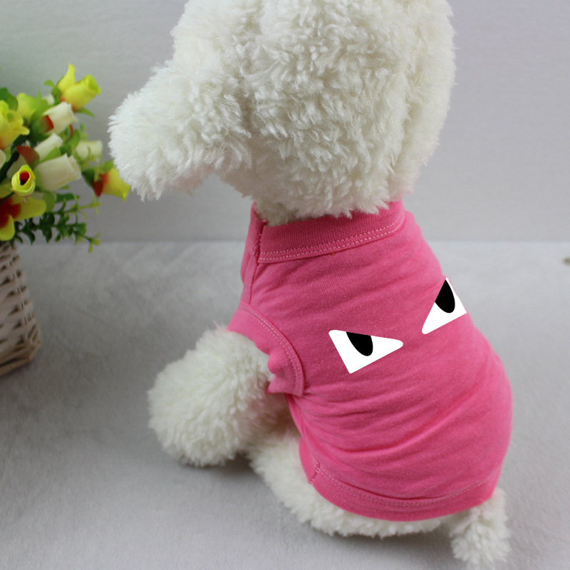 Dog Shirts Cat Apparel Simple Solid Color with Handsome Eye Print, Lightweight and Breathable Pet T-Shirts, Summer ClothesVest for Dogs Puppy Boy Girl