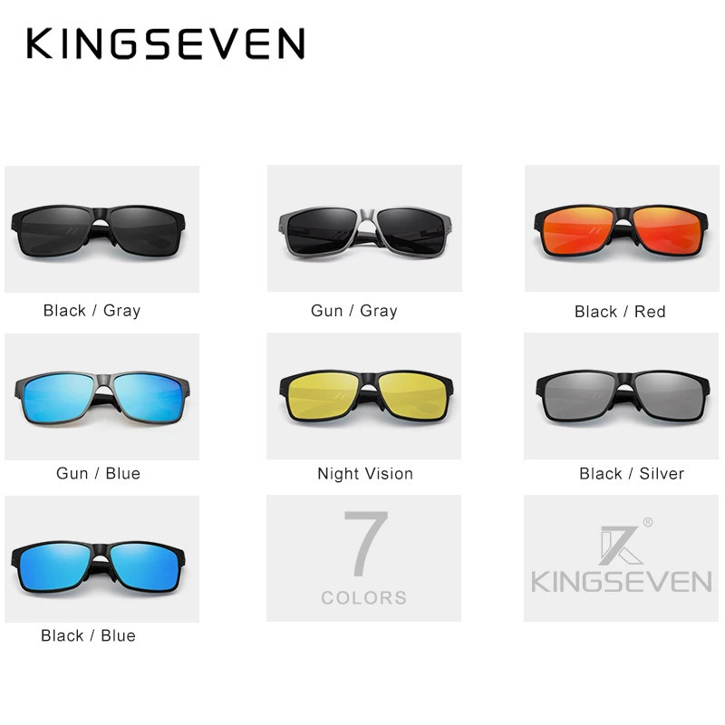 KINGSEVEN Aluminum Square Men/Women Polarized Coating Mirror Sun GlassesEyewear Sunglasses For Men 250221