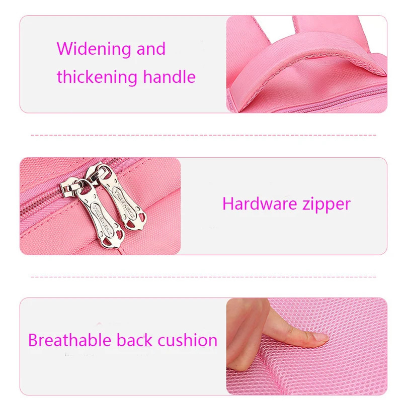 Pink Cat Children Girl Backpack Bowknot Kid School Bag Cartoon Bookbag Cute Princess Kindergarten Primary School Girl Backpack 250226