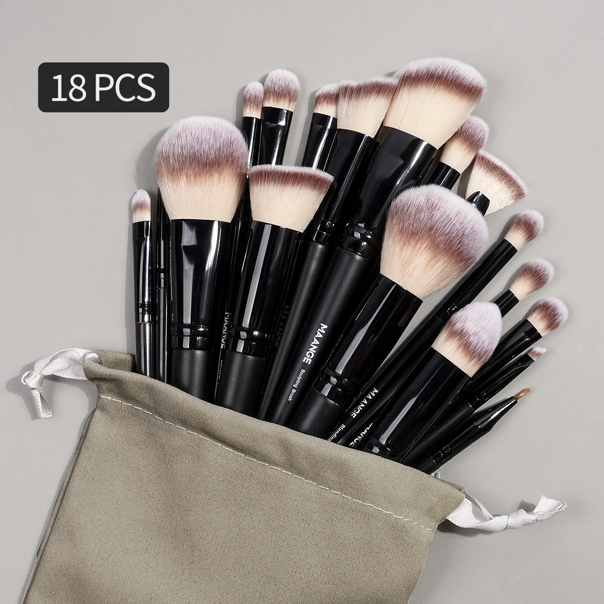 MAANGE Professional Makeup Brush Set 18PCS Premium Synthetic Foundation Powder Concealers Eyeshadows Makeup Brushes with Bag 250224