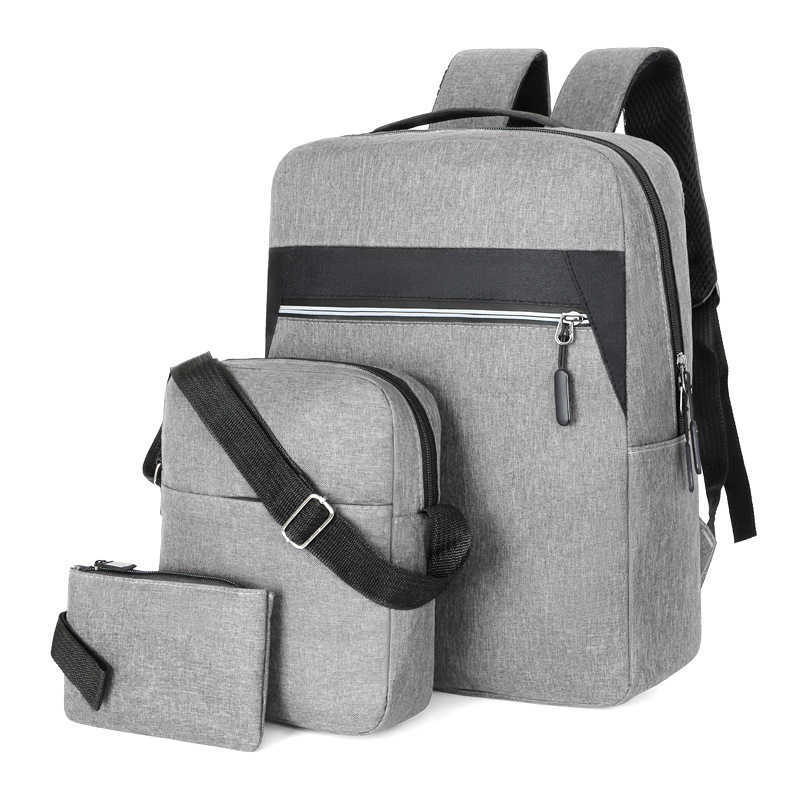 Three Piece Backpack Usb Charging Computer Backpack Mens Business Multifunctional Backpack High School Student Male Backpack Day Backpack Travel Bag 2