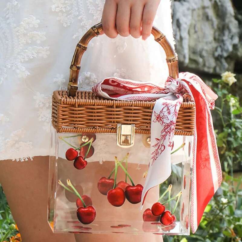 Hot Selg Acrylic Wholesale PVC Waterproof Handbag Fashionable Transparent Small Square Bag Shape With Hand Gift Box designer handbags women