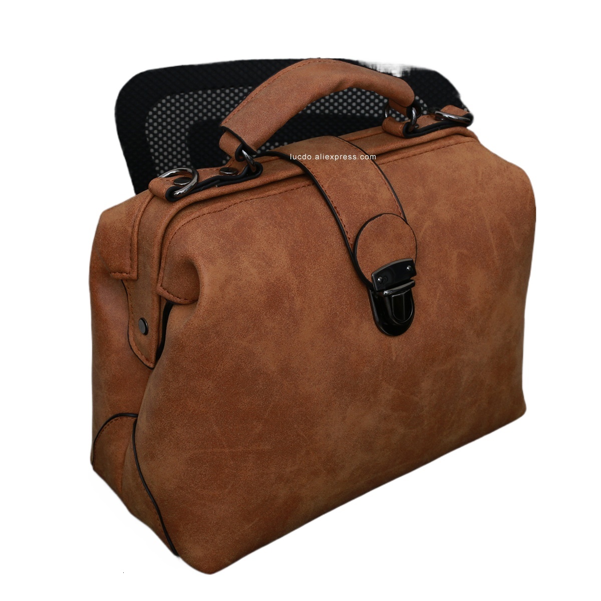 Fashion Plaid Rivets Design Doctor Crossbody Bags For Women new style High Quality PU Leather Tote Solid Color Shoulder Handbags