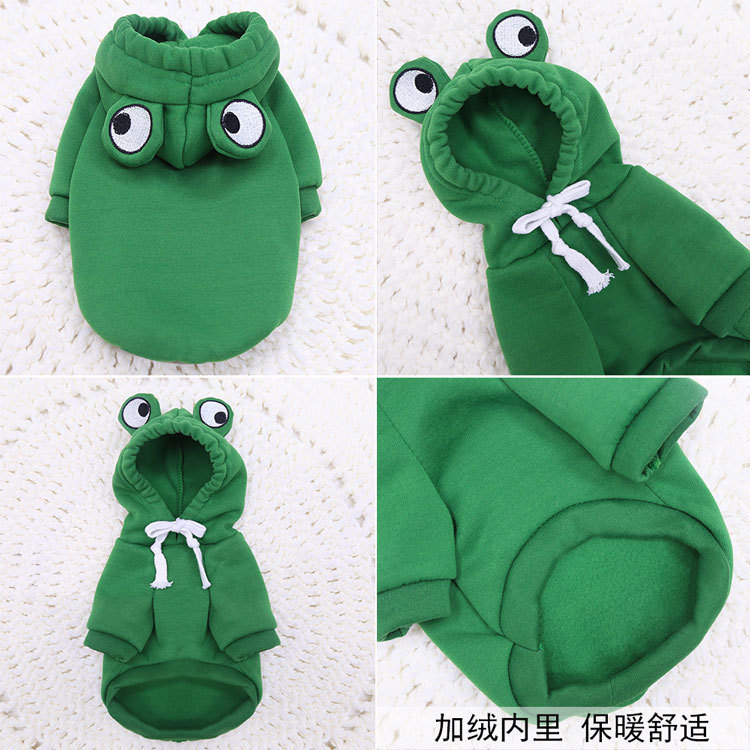 OEM Customizable Adorable Frog - Themed Fleece Hoodies for Dogs and Cats! Available in Sizes for Small, Medium, and Large Breeds, Ideal for