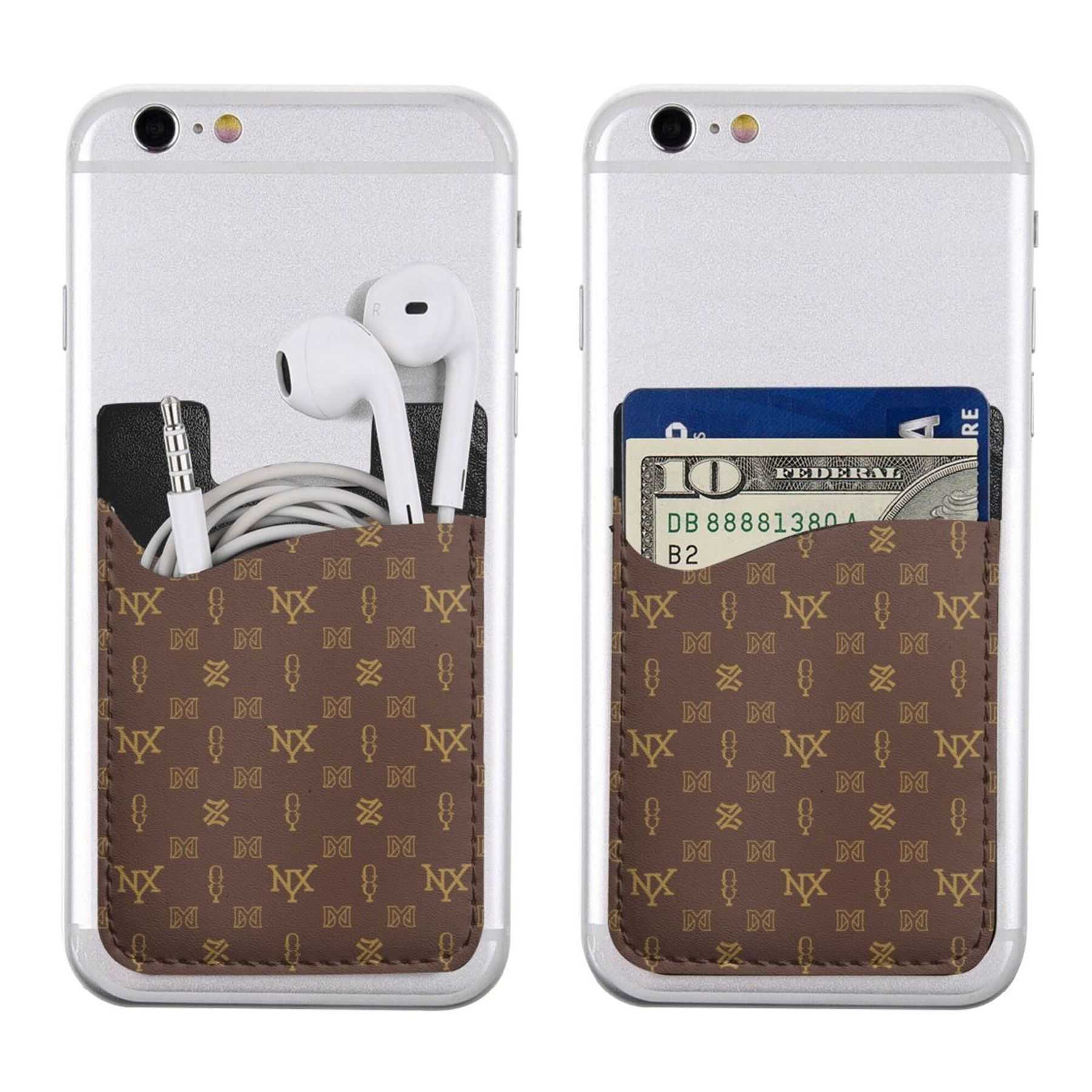 NXY Phone Back Slot Card Holder Wallet Case Strong Adhesive Leather Mobile Phone Card Package Phone Pouch Mobile Phone Accessories Hip