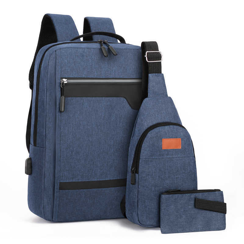 Business Backpack Three Piece Set Backpack For Men Multifunctional Computer Bag Backpack For Male College Students Large Capacity Day Backpack Travel 