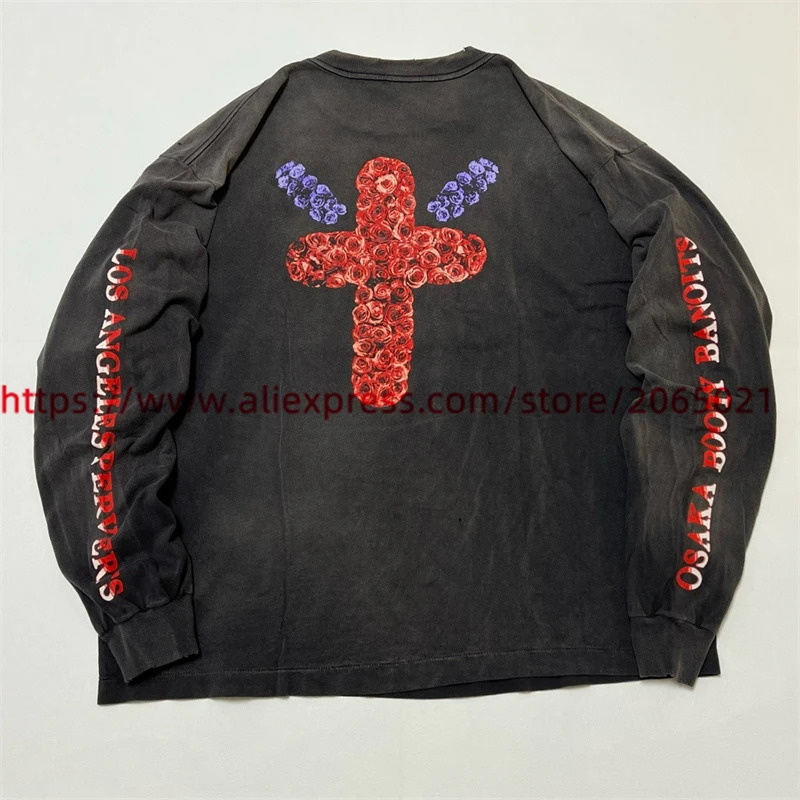 Long Sleeved T Shirt Men Women High Quality T-shirt Nice Washed Digital Printing Tops Tee 250226