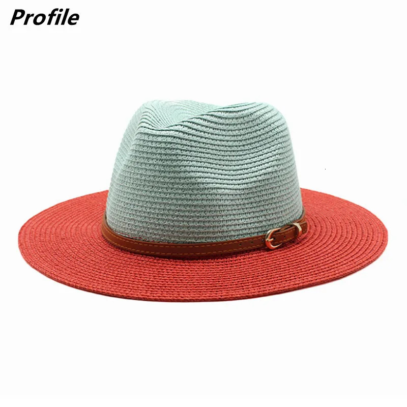 Straw hat two-color gradient sun hat outdoor sun hat straw hat seaside sunscreen beach hat sun hat various accessories wholesale 250218