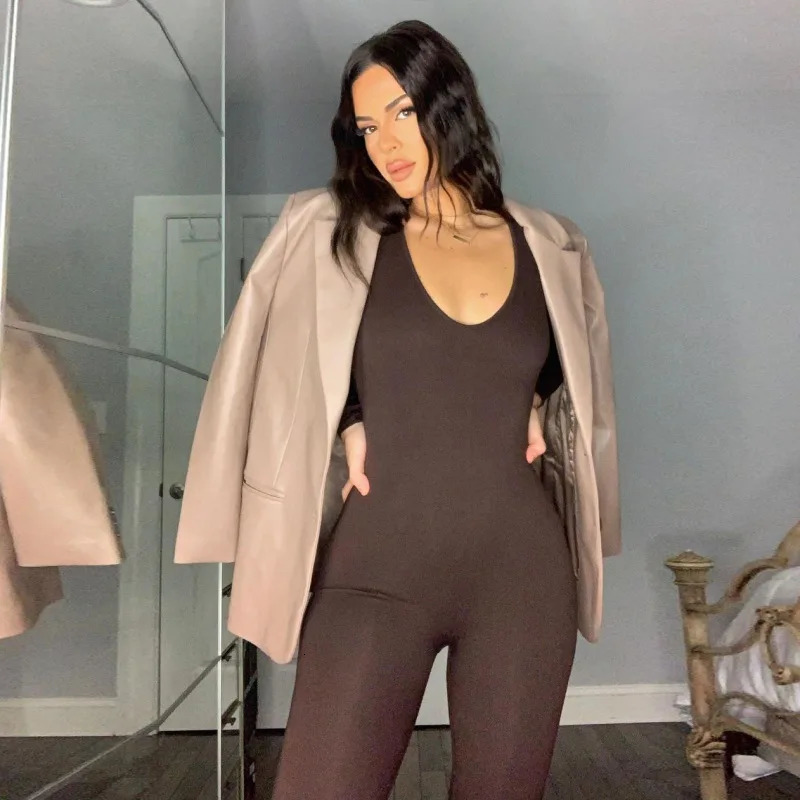 Jumpsuits Women Autumn Sexy Black Butt Lift Fitness Sporty Fashion Streetwear Long Sleeves Female Skinny Casual Lady Rompers 250224