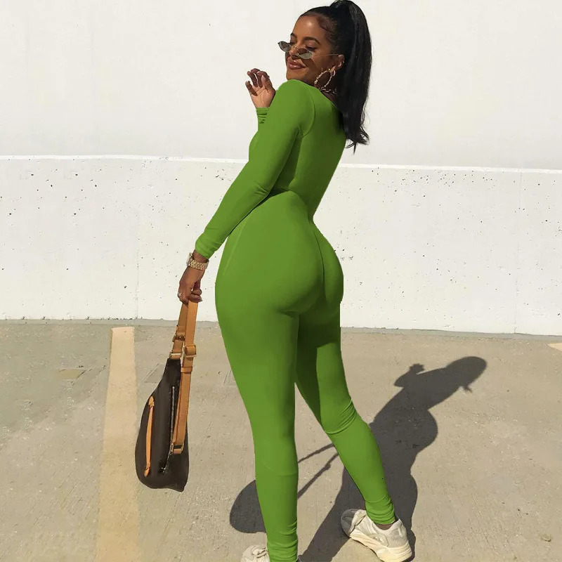 Jumpsuits Women Autumn Sexy Black Butt Lift Fitness Sporty Fashion Streetwear Long Sleeves Female Skinny Casual Lady Rompers 250224