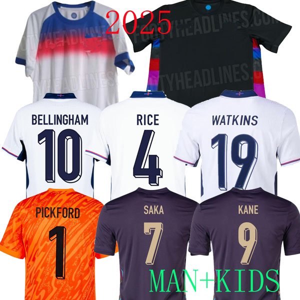 2024 bellingham angleterre Soccer Jerseys KANE Football Shirt Foden 24 MAGUIRE Kids home saka Rice fans WATKINS jersey 2025 WOMEN