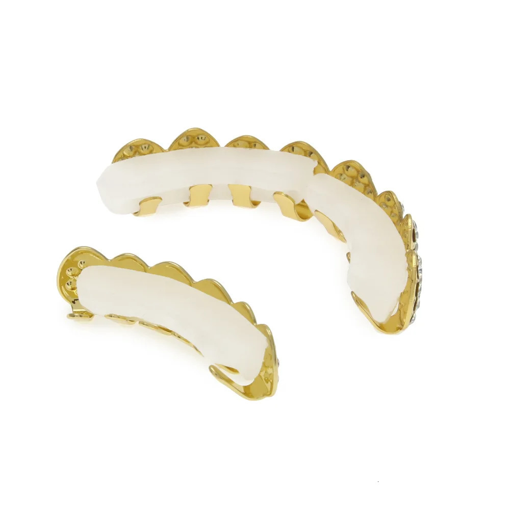 Full CZ Bling Teeth Top Bootom Dental Mouth Punk Teeth Caps Cosplay Party Tooth Rapper Hip Hop Jewelry TG011 250220