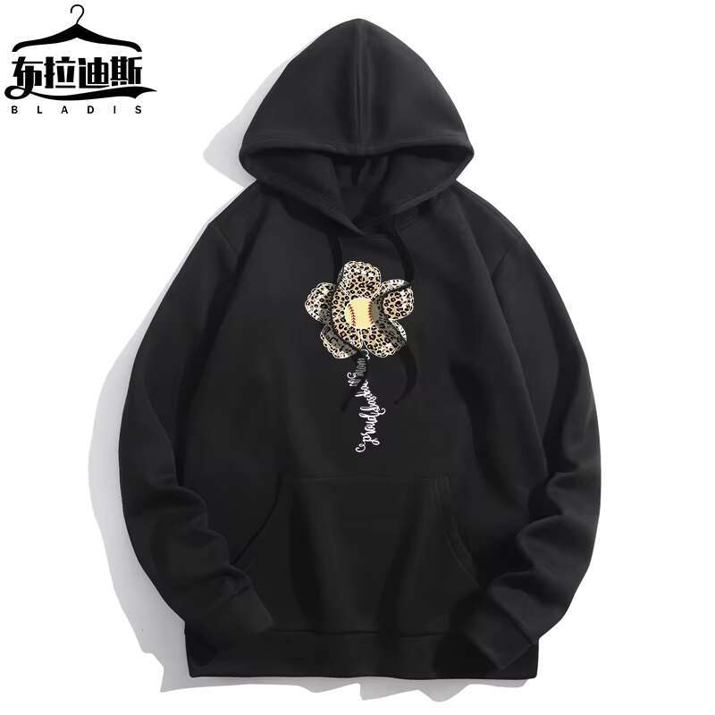 Streetwear High Quality Hoodies Sweatshirts Leopard Print Baseball Element Creative Printing Women Hoodie