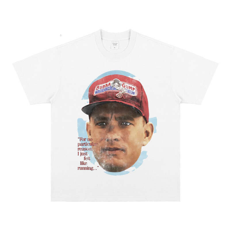 Cotton T Euro inspirational movie "Forrest Gump" Tom Hanks short sleeved American loose fit