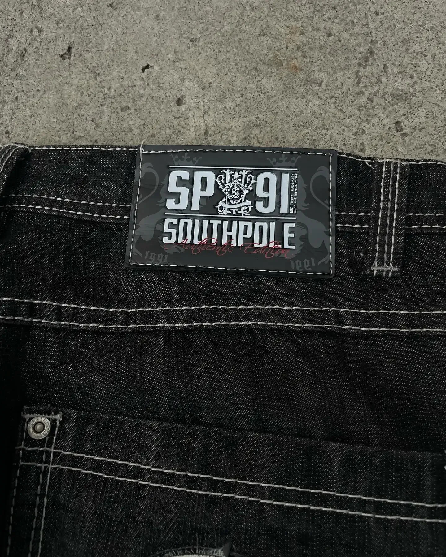 Y2K Jeans Southpole American Retro Gothic Graphic Embroidery Baggy Jeans Mens Harajuku Hip-Hop Wide-Leg Pants Street Wear 250222