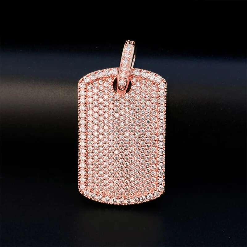 Hip Hop Iced Out Zircon Square Men Jewelry Bg Geometric Necklace Pendant Plated 16K Gold Birthday Gift