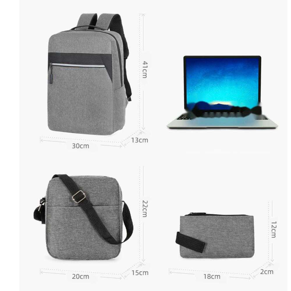 Three Piece Backpack Usb Charging Computer Backpack Mens Business Multifunctional Backpack High School Student Male Backpack Day Backpack Travel Bag 2
