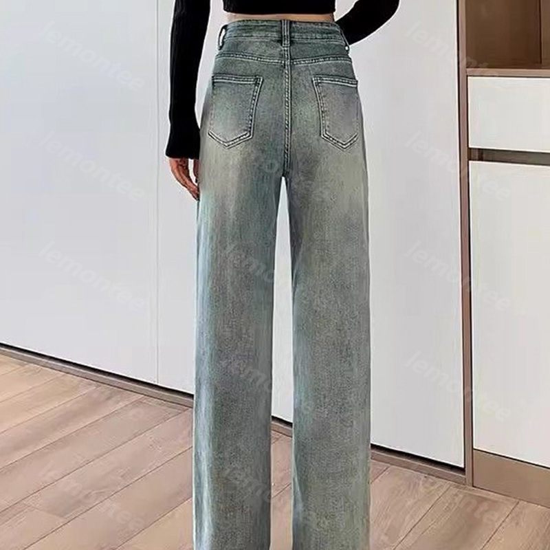 Design Embroidered Plush Jeans Woman Designers Straight Pant Slim Wide Leg Jean Trousers -8 Top Quality Denim Pants DPD2502269 Free s