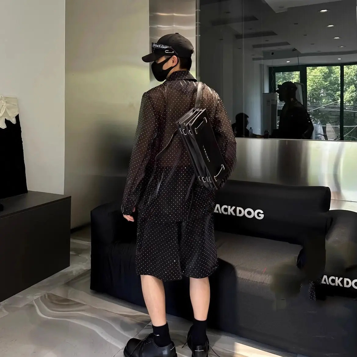 Summer Shiny Thin Suit Set for Mens Light Niche Perspective Sun Protection Set 250222