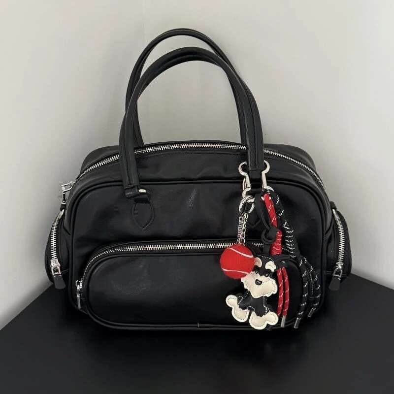 Cute Dog Hanging Schnauzer Handmade Braided Rope Keychain Niche Bag Pendant Gift Car Key Mobile Phone Decorative Accessories