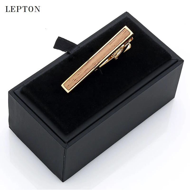 High quality Tie Bar Wood For Mens Tie clips High-grade hedgehog sandalwood Mens Business Wedding Tie Clip Cuff links 250225