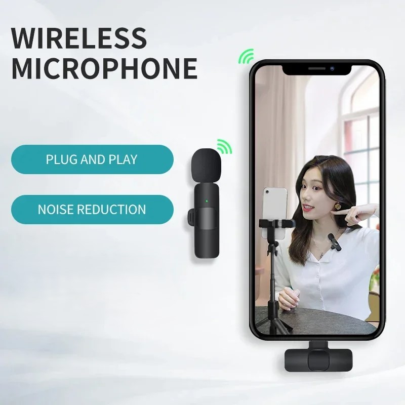 Wireless Lavalier Mic Audio Video Recording Mini Replaceable Windproof Fleece Microphone for vlog Shooting Microphone