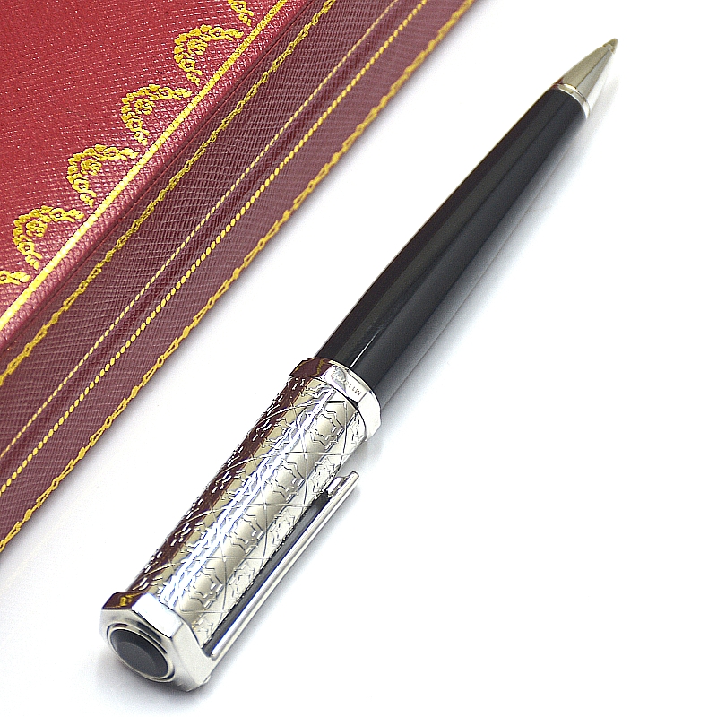 Wholesale AAA High Quality Dwe74 Santos-Dumont Metal Ballpoint Pen Special Reliefs Design Office School Writing Ball Pens With Serial Number