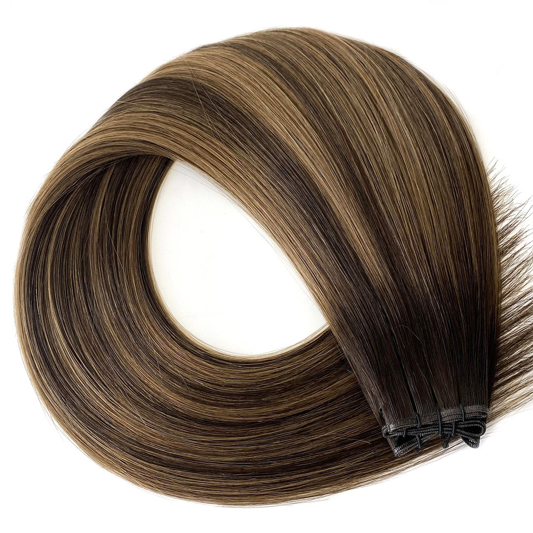 Top Quality Genius Weft European Human Hair Balayage color Invisible Mini Weft in Hair Extensions 100g