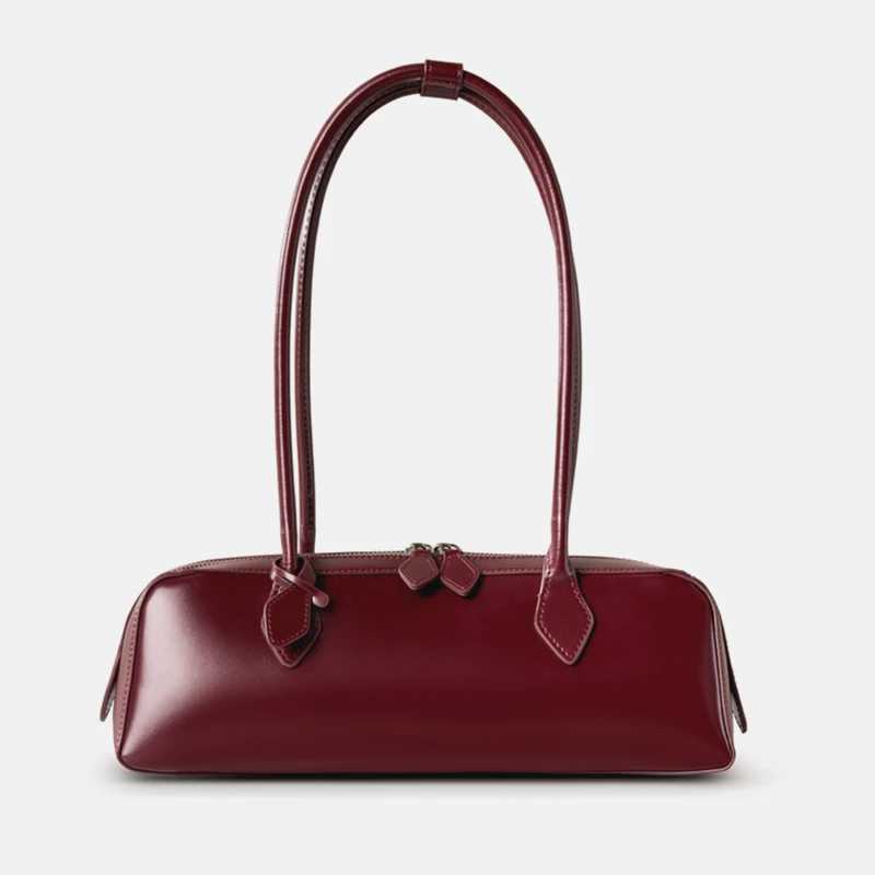 Hifi Korean Genuine Leather Underarm Shoder Bags For Wen 2025 Trend Designer Lg Handle Tote Sausage Ladies Handbags Y250225