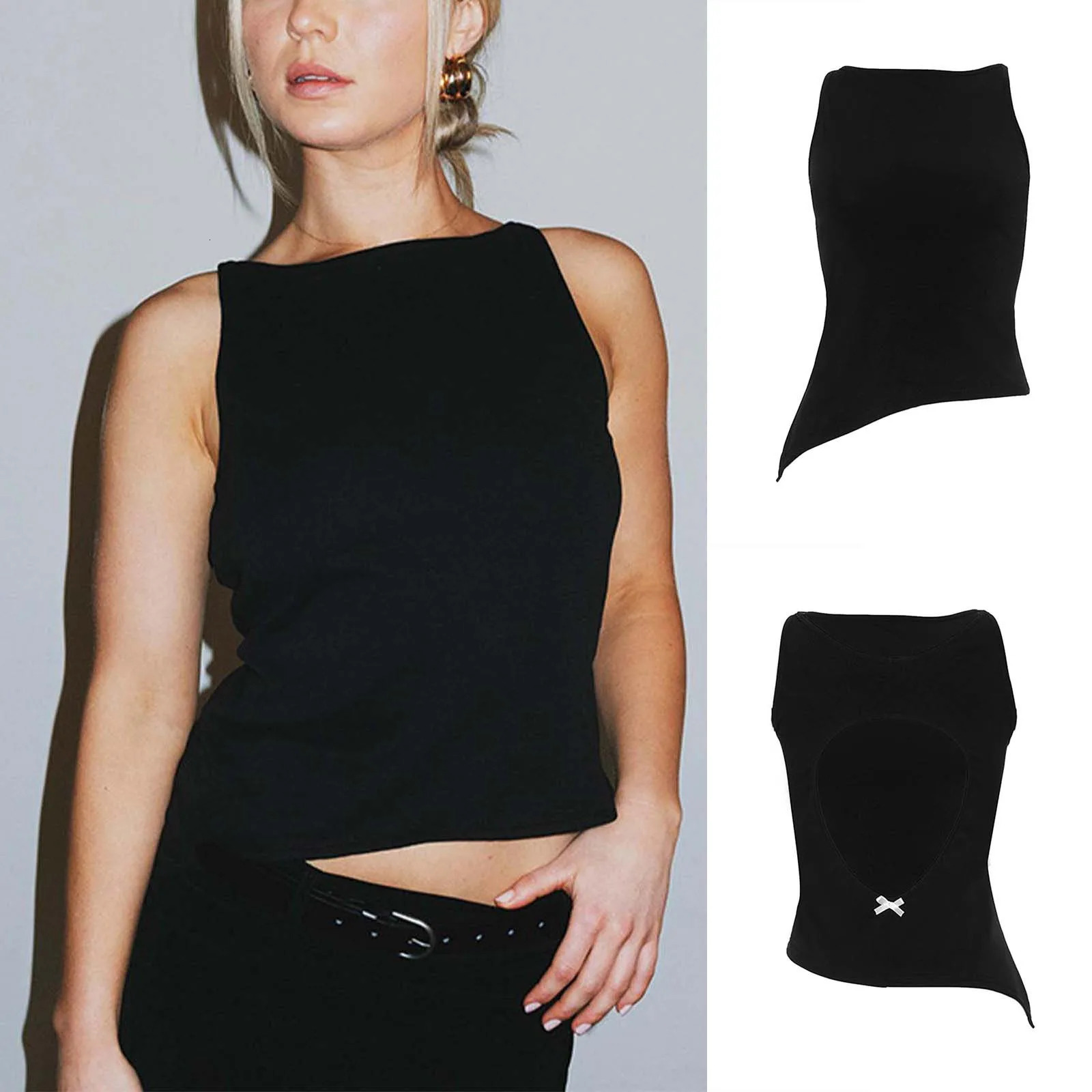 Summer Solid Color Sleeveless Tank Crop Tops Streetwear 2025 Sexy Women Slim Fit Causal Mini Vest Femme Clothes Tanks 250224Z