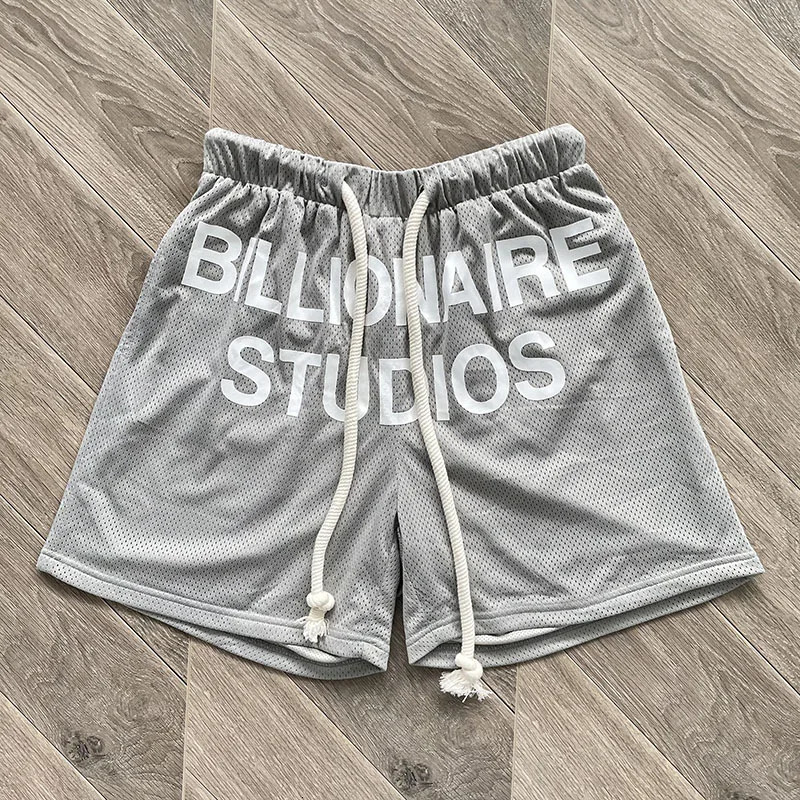 Men Women Mesh Drawstring Breeches Billionaire BLACKOUT BILL NET Shorts 250226