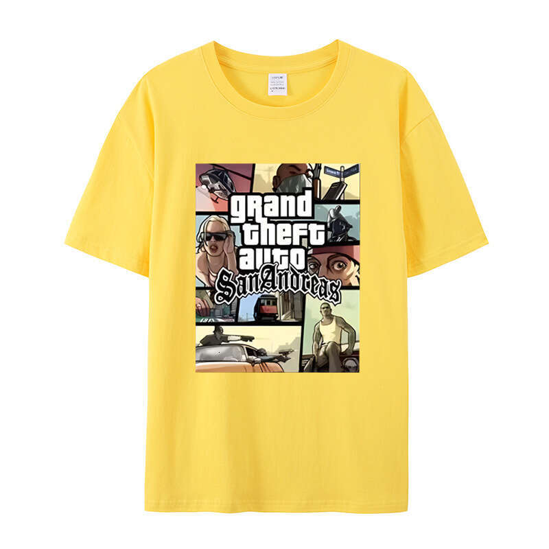 R-Star GTA5 Grand Theft Auto game peripheral short sleeved T-shirt loose plus size trendy men's clothing