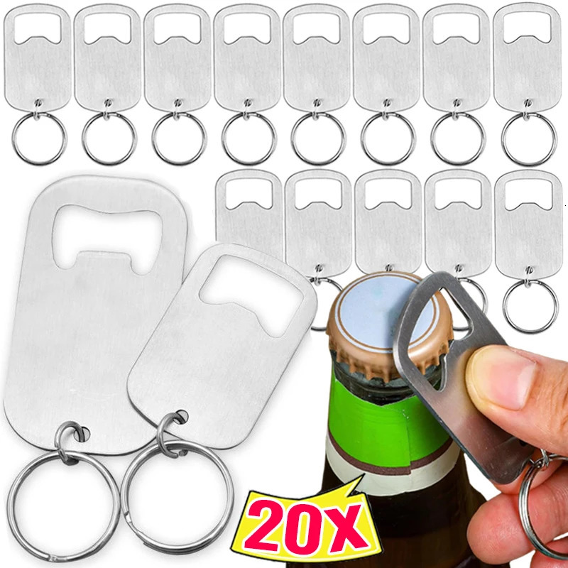 Metal Portable Creative Stainless Steel Bottle Opener Keychain Soda Drink Starter Portable Bottle Openers Bar Key Chain Pendant 250221