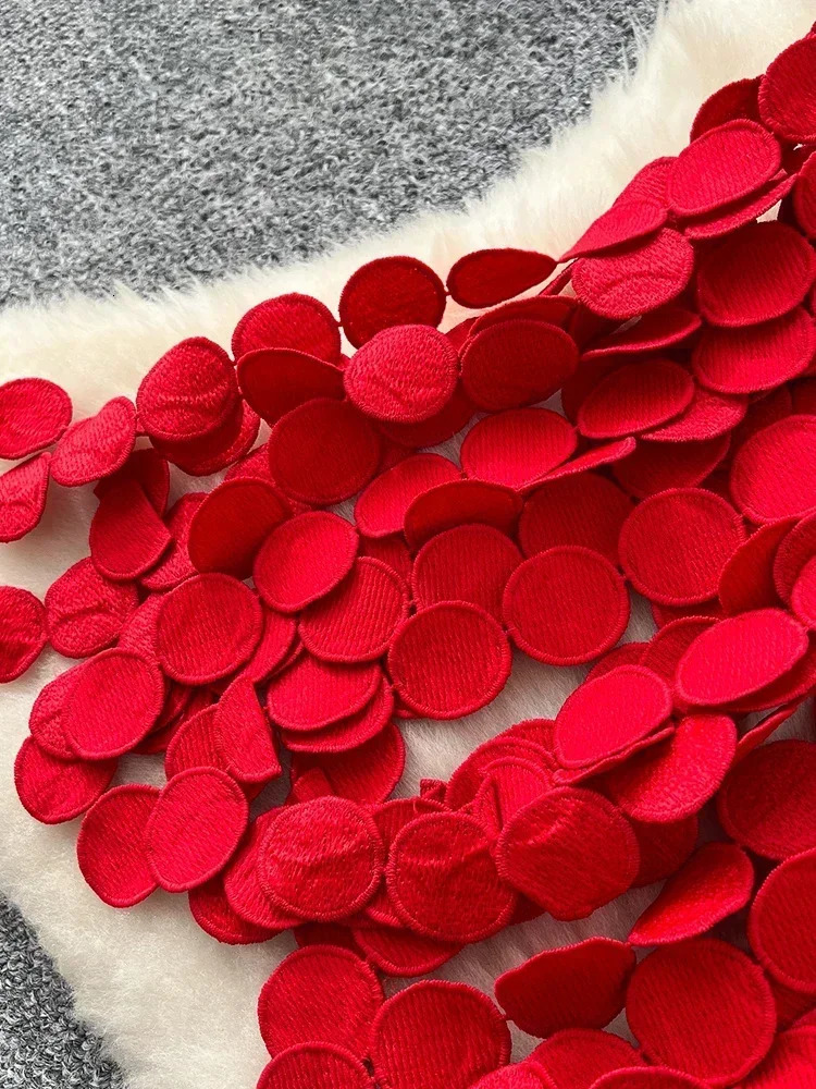 Womens Tube Skirt Hollow Out Polka Dot Tassel Autumn High Waist Slimming Mid Length Straight Party Sexy Faldas Female SK008 250225