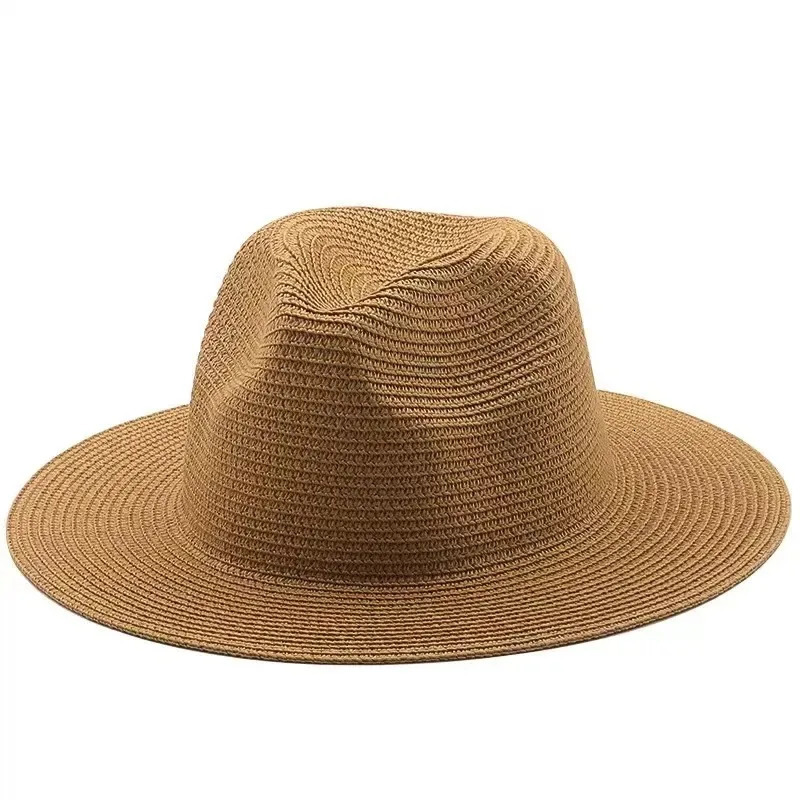 Big Head Size 60CM Straw Panaman Hat Foldable Woven Sun Hat Men Plus Size Jazz Cap Women Beach Sun Protection Sun Shading Hat 250218