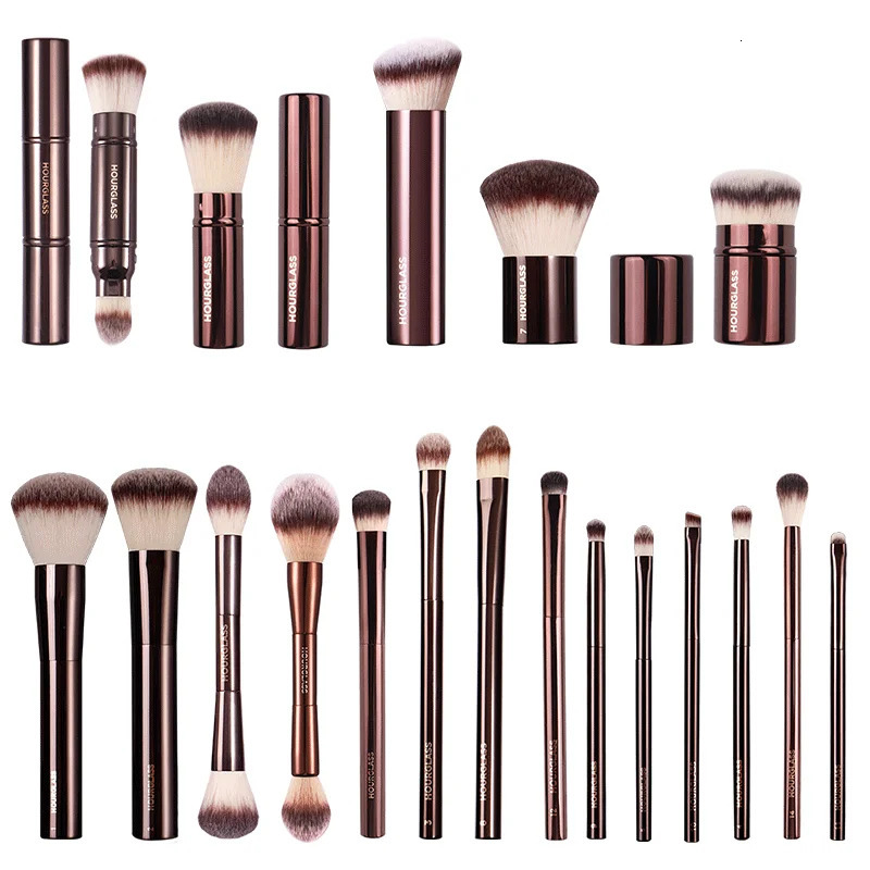 Hourglass Cruelty Free Makeup Brush-19Brushes Set Blusher Powder Eyeshadow Eyebrow Foundation Brush Vegan Makeup Tools 250224