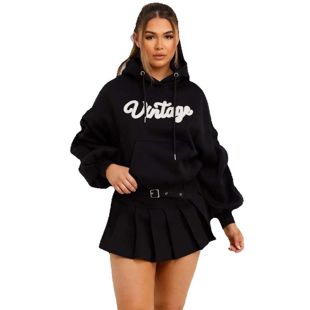 52% Cotton 48%Polyester Fleece Fabric Hoodie Plus Size Fashion Sweatshirts Custom Women Clothes Hoodies With