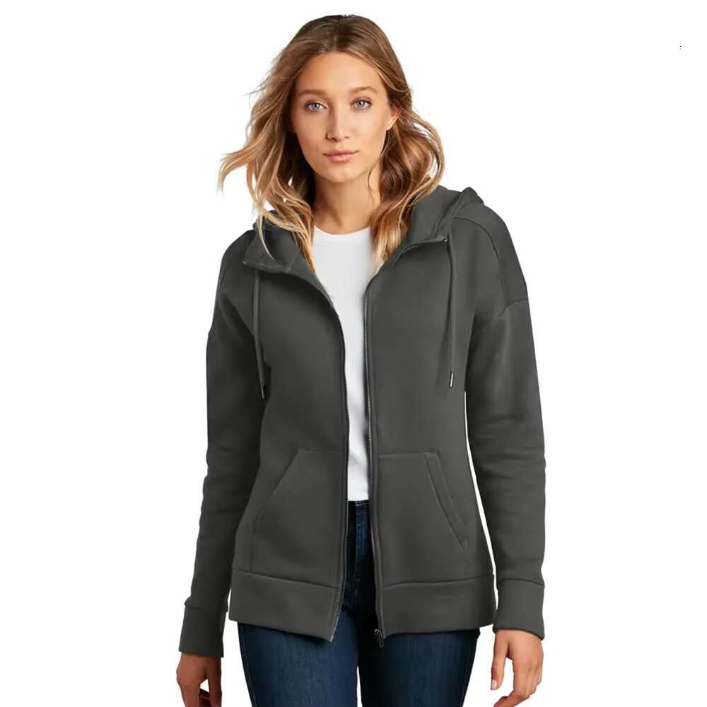 OEM Custom 330G 100% Cotton Blank Heavyweight Winter Full Zip Up Fleece Women's Hoodies & Sweatshirts