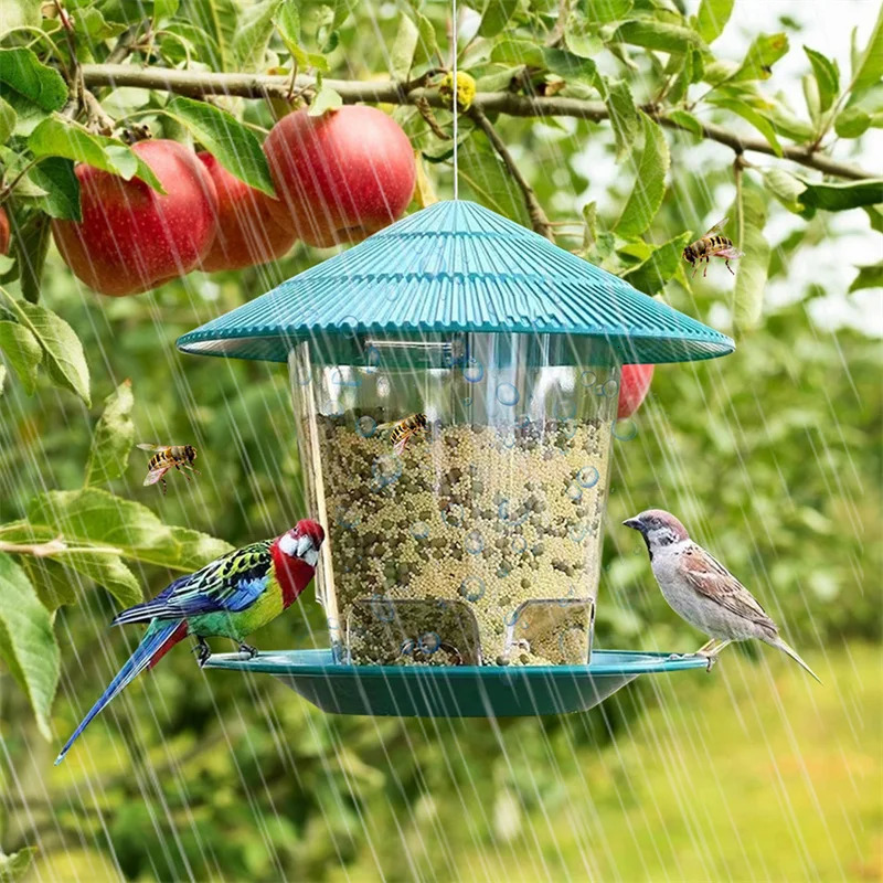 Bird Feeder Automatic Foot Feeding Tool Outdoor Bird Feeder Hanging Nut Feeding Multiple Hole Dispenser Holder Food Container 250226