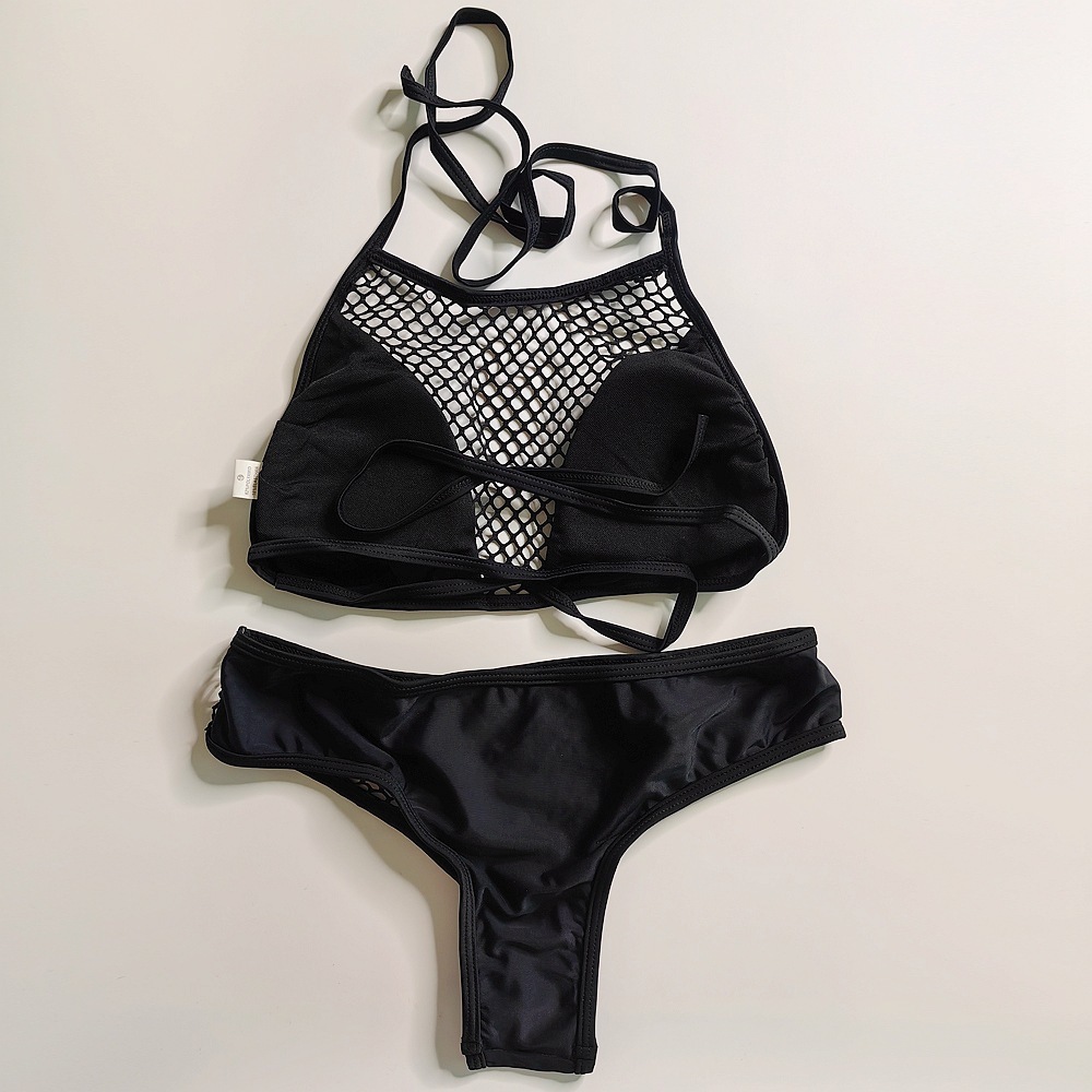 Women New designer swimwear Solid Color Mesh Swimsuit Market Sexy Bikini