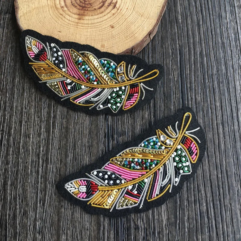 1 pc high quality buiter brooch special color feathers French DIY clothing accessories Indian silk brooch 250225