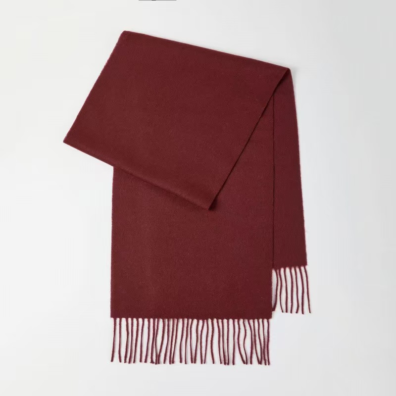 K007 High-end gift giving 100% sheep wool solid color quality scarf outdoor warm trend fashion scarf