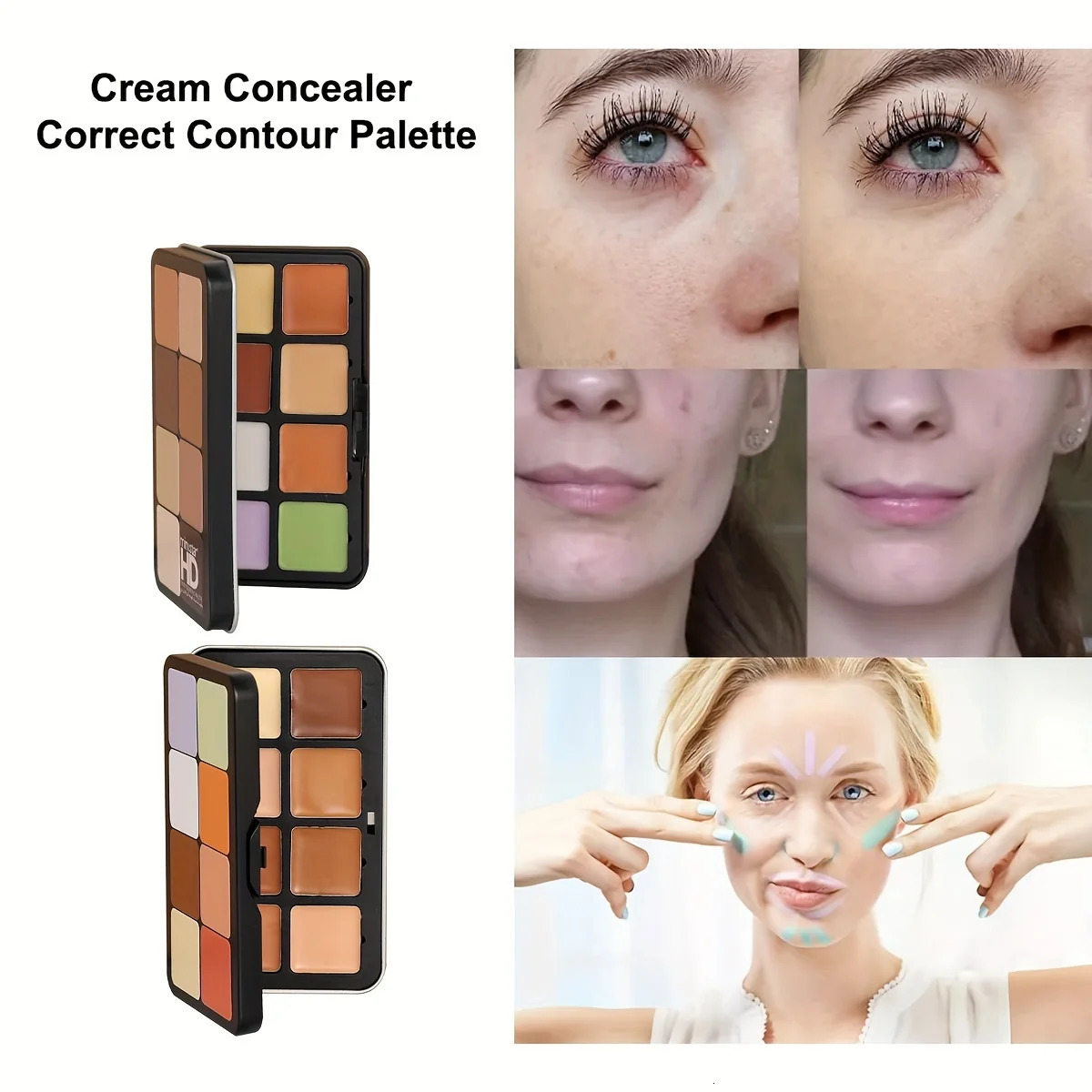 16-color Iron Box Concealer Contouring Side Shadow Nose Shadow Earth Brown Color Matte Concealer Makeup Palette 250222