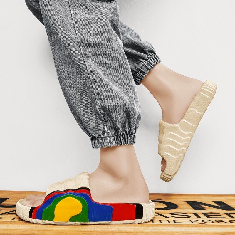 Hot11summer Men Women Outdoor Beach Thick Bottom Indoor Bathroom Non-slip Slippers Parent-child Shoes Sandals 2025 New